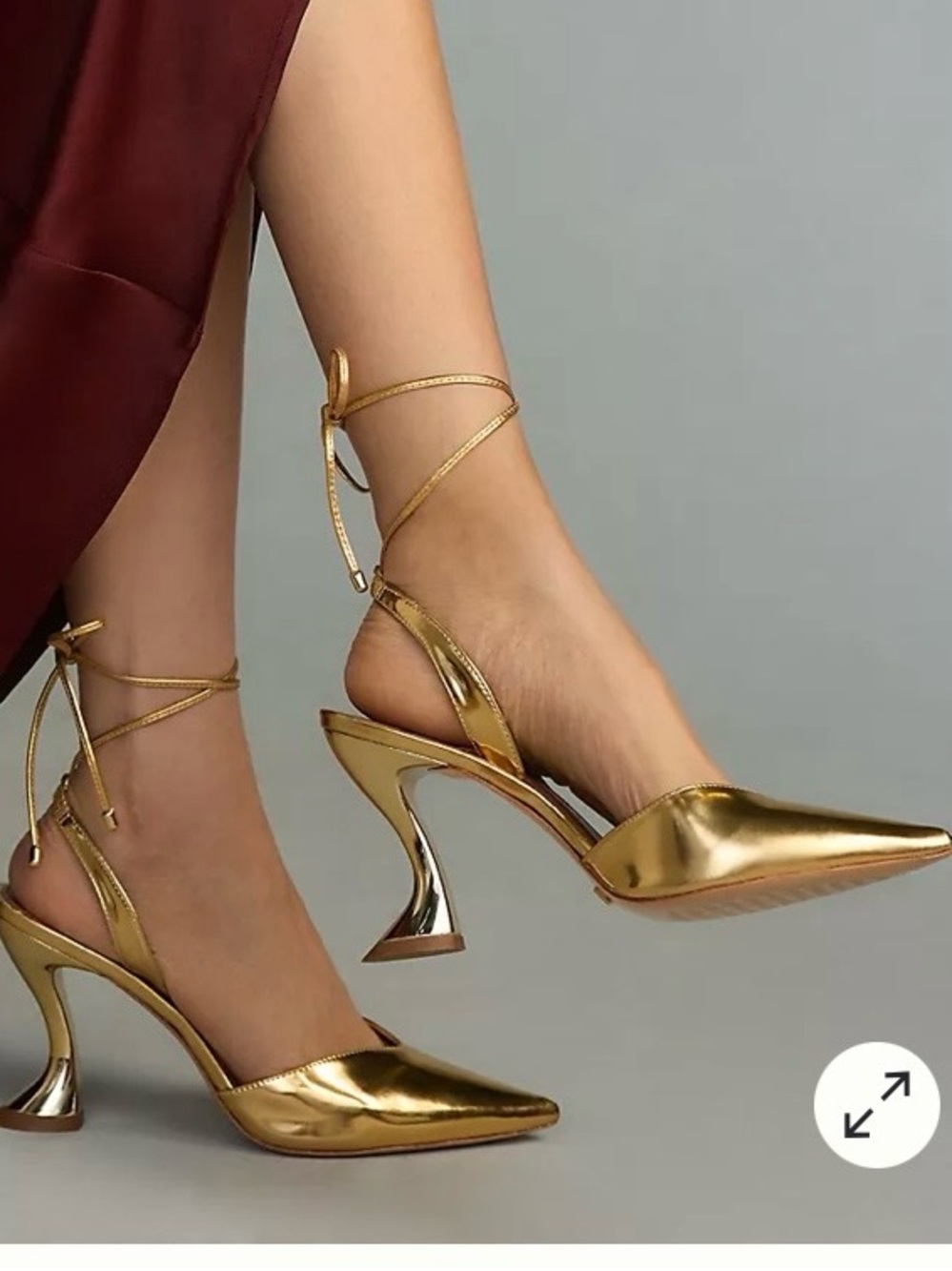 Vicenza Anthropologie tie up patent leather pumps